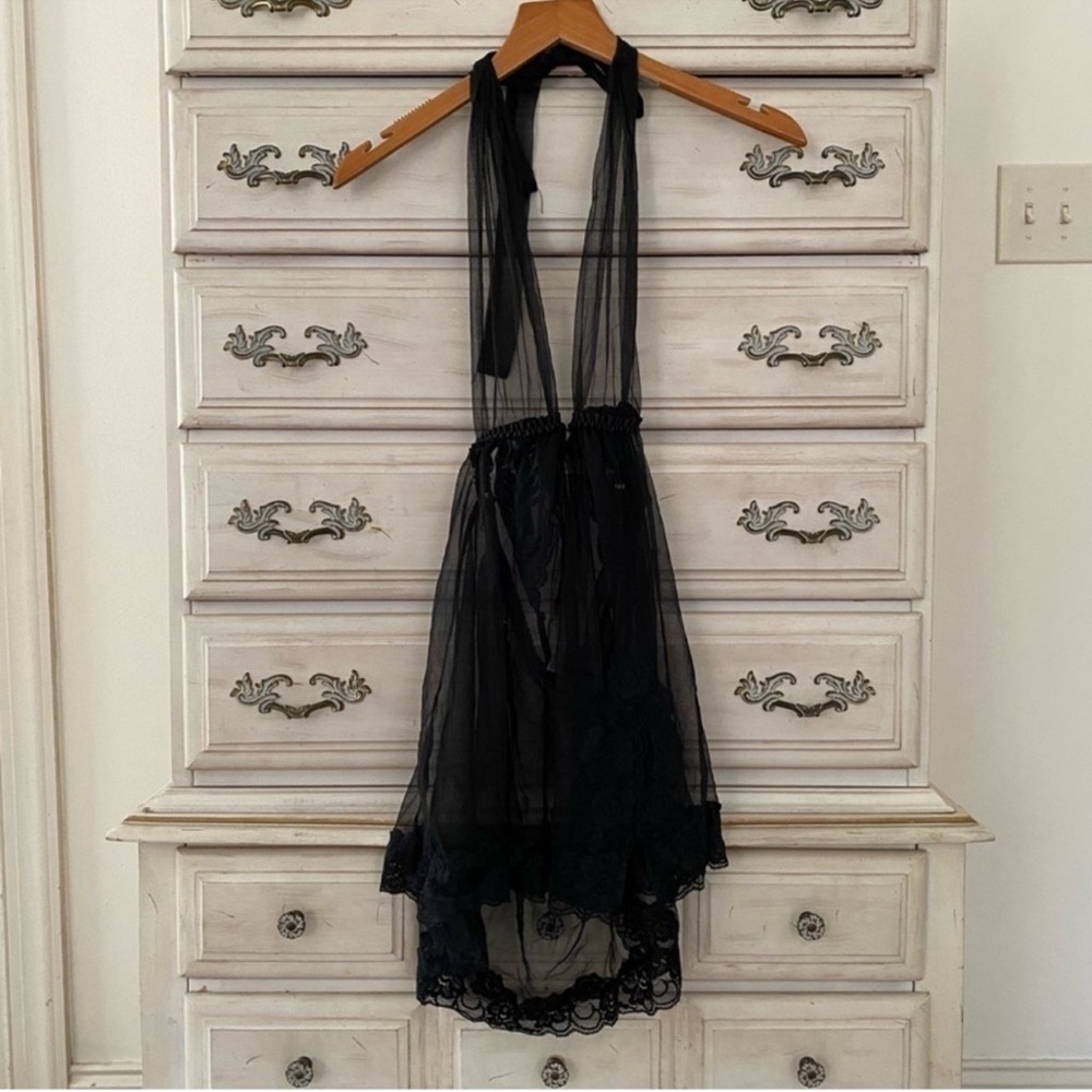 Frederick’s of Hollywood Black Fairy Grunge Whimsigoth Lace Slip